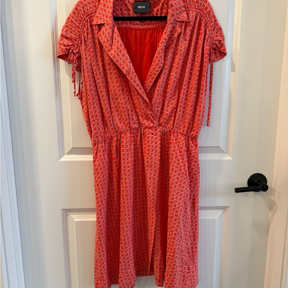 Maeve Coral Patterned Midi Dress